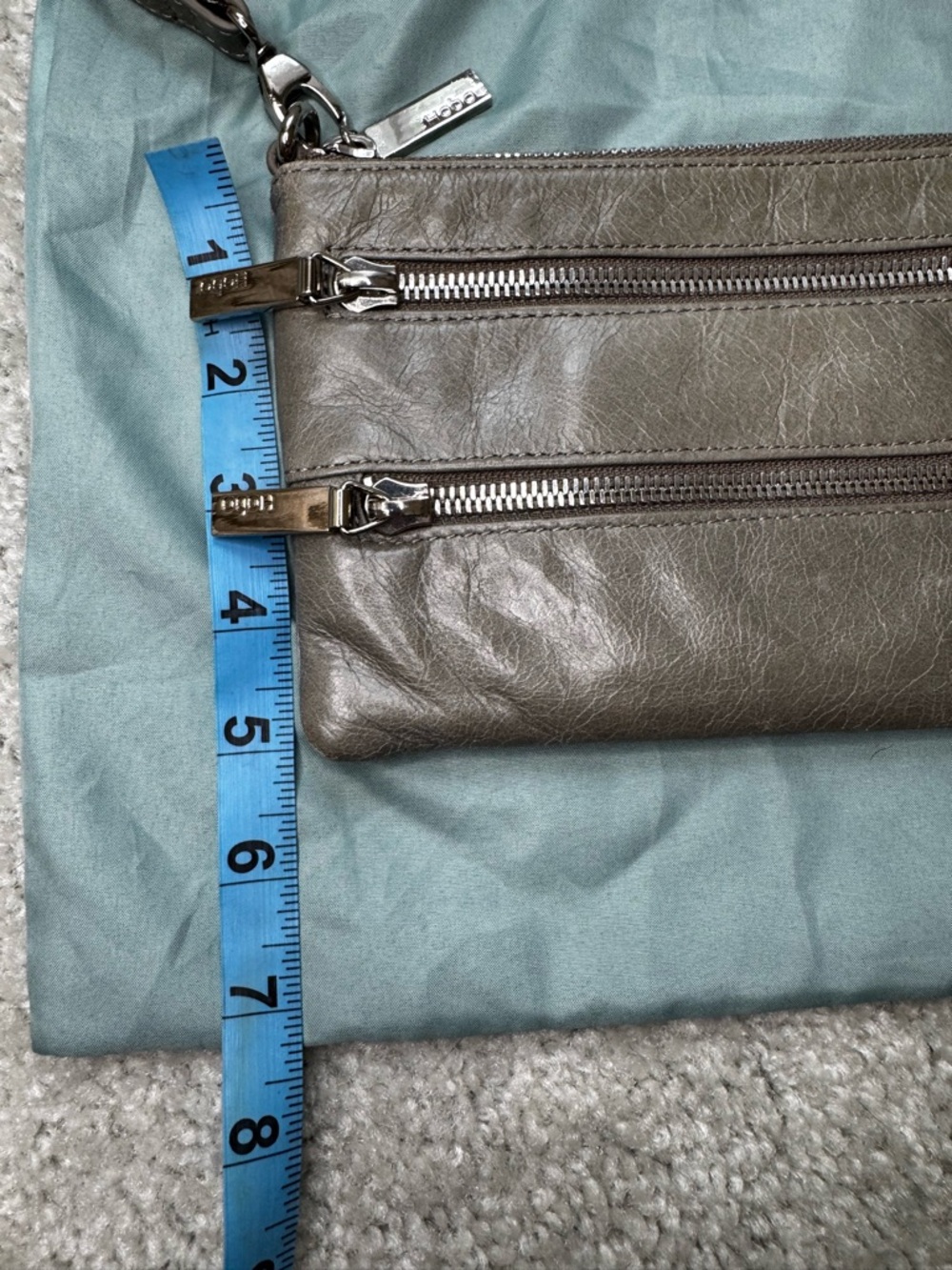 HOBO Grey Pouch Lined Crossbody w/ Dust Bag - Picture 8 of 9